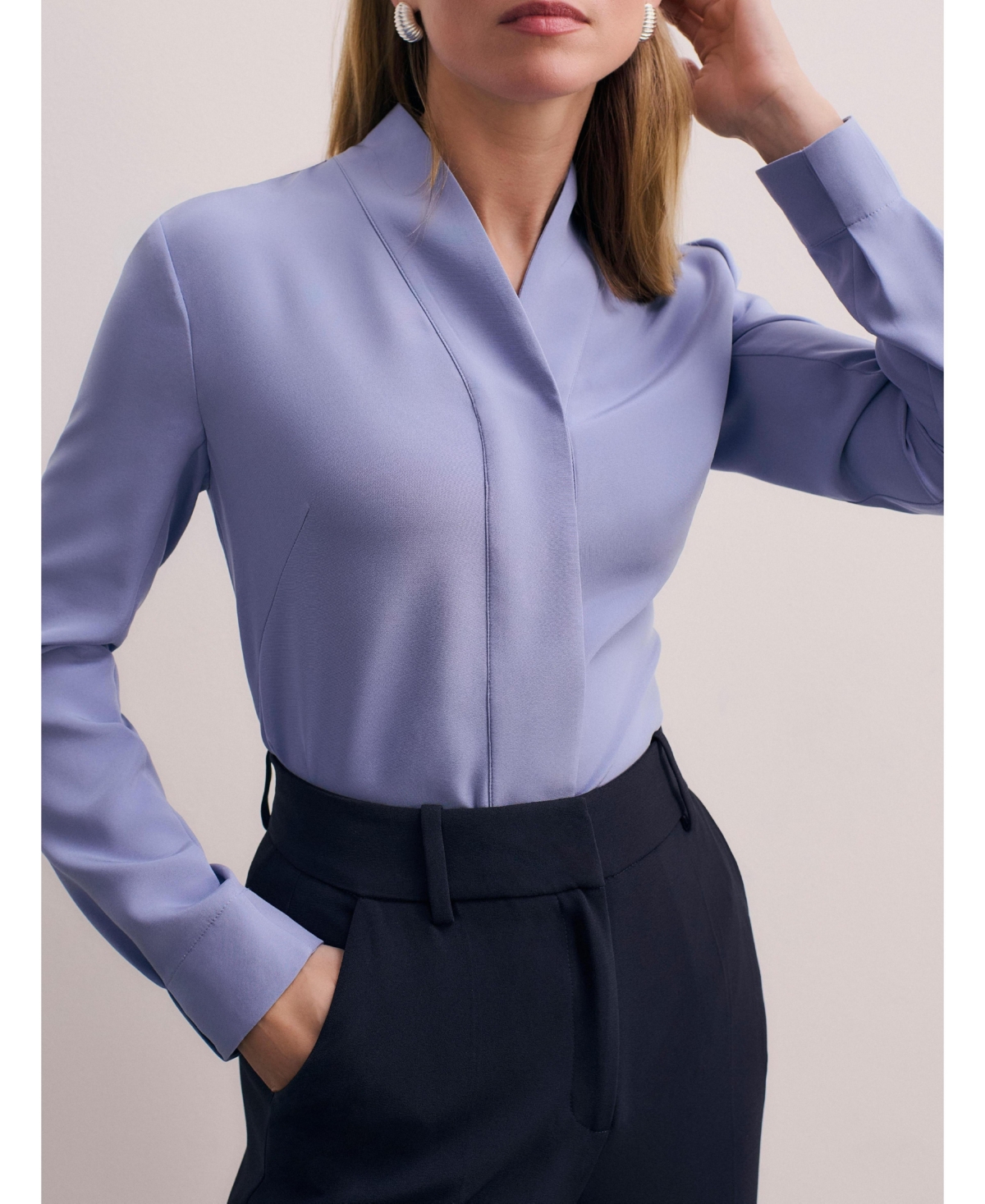 The Fold Women's Bowery Stretch Silk Blouse