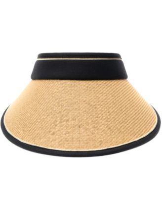 Rollup Tweed Straw Visor Hat