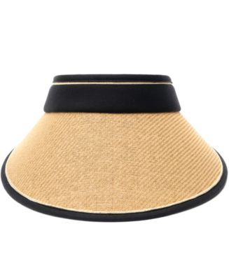 Vince Camuto Rollup Tweed Straw Visor Hat - Macy display picture 2