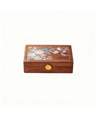 Solid Wood Travel Organizer Box: Compact, Brass Lock, Premium Material