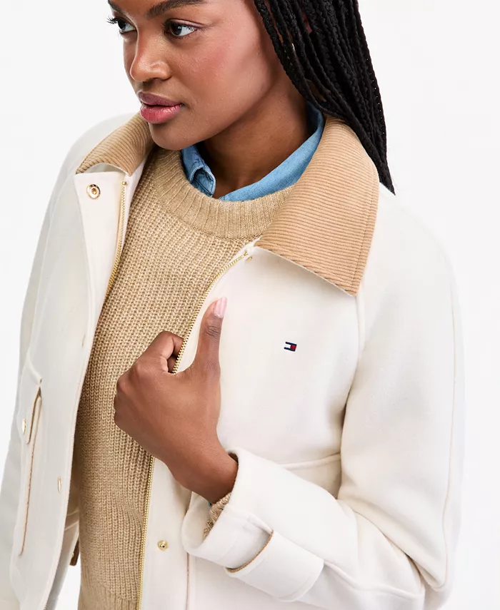 Women's Corduroy Collar Bomber Jacket - thumbnail 6