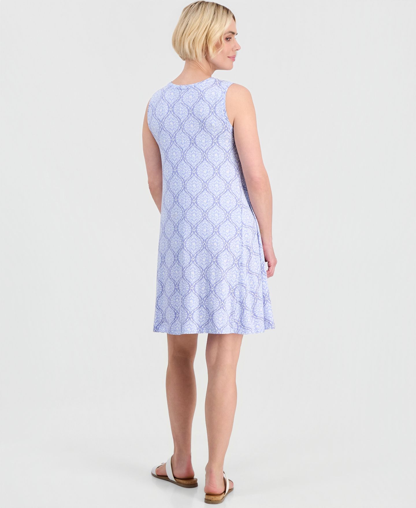 Женское платье Style & Co Petite Printed Sleeveless Knit, цвет: Синий — фото 5