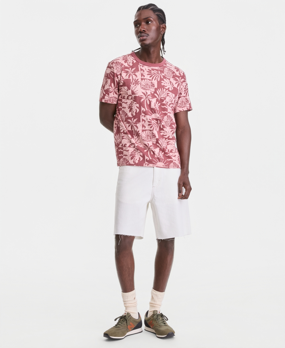 Sun + Stone Men's Cotton Tropical-Print Short-Sleeve T-Shirt, Macy's Exclusive