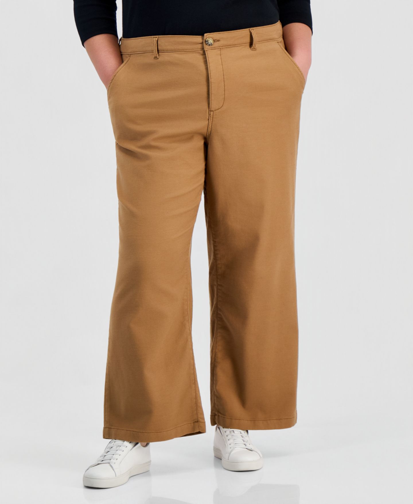 Женские брюки Style & Co High Stretch High-Rise Cropped Wide-Leg, цвет: Beechwood — фото 2