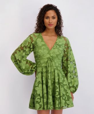 macys green lace dress Women's Green Lace Floral Dresses