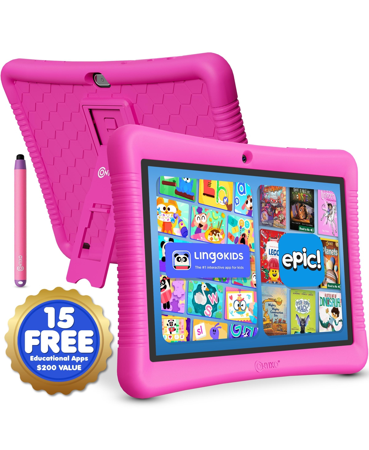 Contixo 10"Kids Tablet 32GB, Includes 80+ Disney Storybooks & Stickers, Kid-Proof Case with Kickstand & Stylus, (2024 Model)
