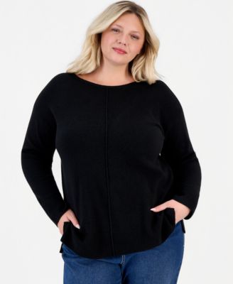 Plus Luxsoft Seamfront Boatneck Tunic Sweater