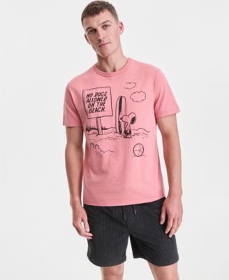 Men's Cotton Beach Snoopy Graphic T-Shirt