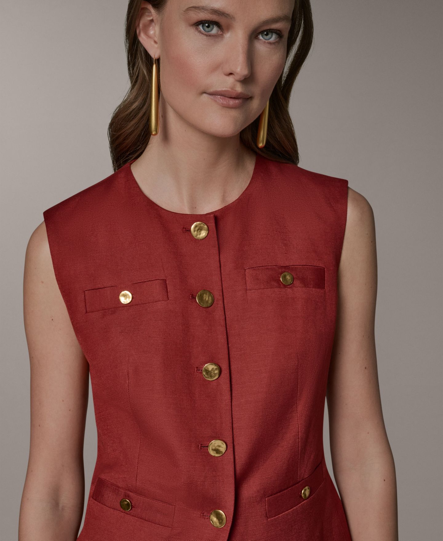 Женский жилет Donna Karan New York Crewneck Sleeveless Vest, цвет: Sunbaked — фото 4
