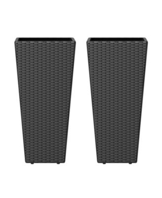 Set of 2 Tall Flower Pot with Open-ended Base