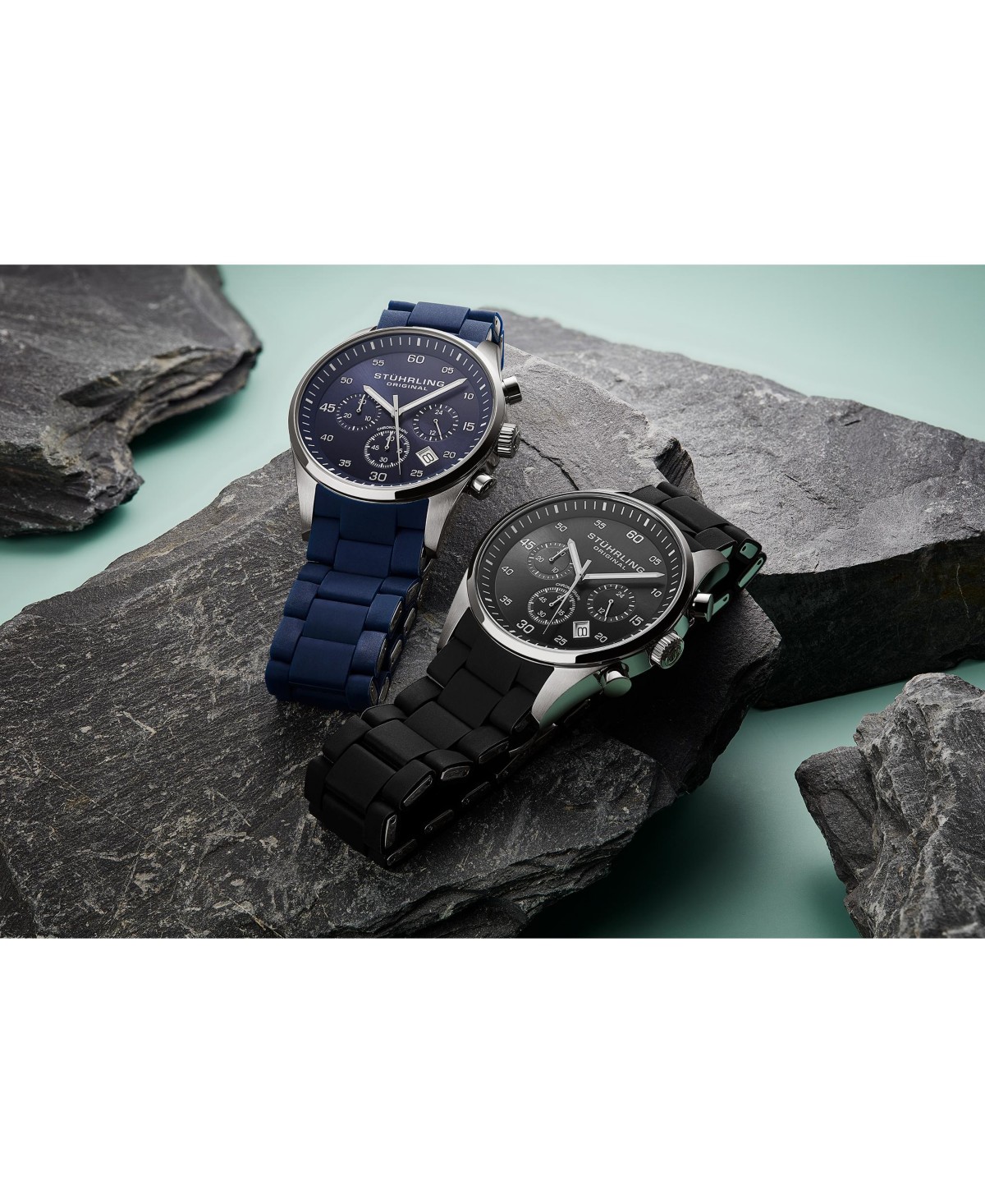 Мужские часы-хронограф Stuhrling Velocity 4076 кварцевые 43мм — фото 1