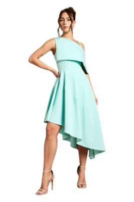 coast asymmetric dress Coast Women's Asymmetric Neckline Satin Bridesmaid Maxi Dress in Champagne