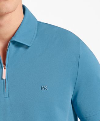 Michael Kors Men's Sleek Regular-Fit Quarter-Zip Polo Shirt - Macy's