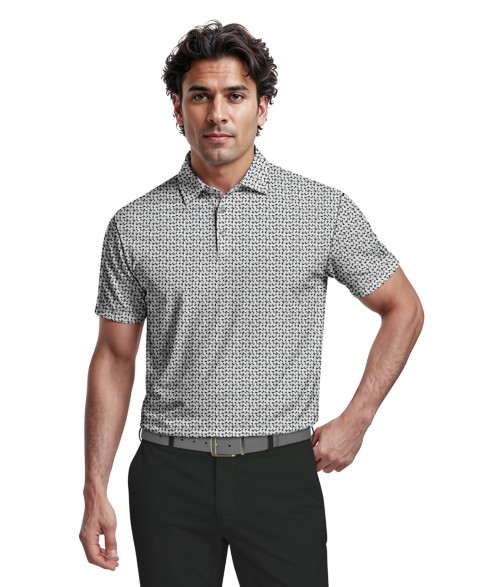 Мужские PGA TOUR Men's Energized Geo Print Golf Polo Shirt