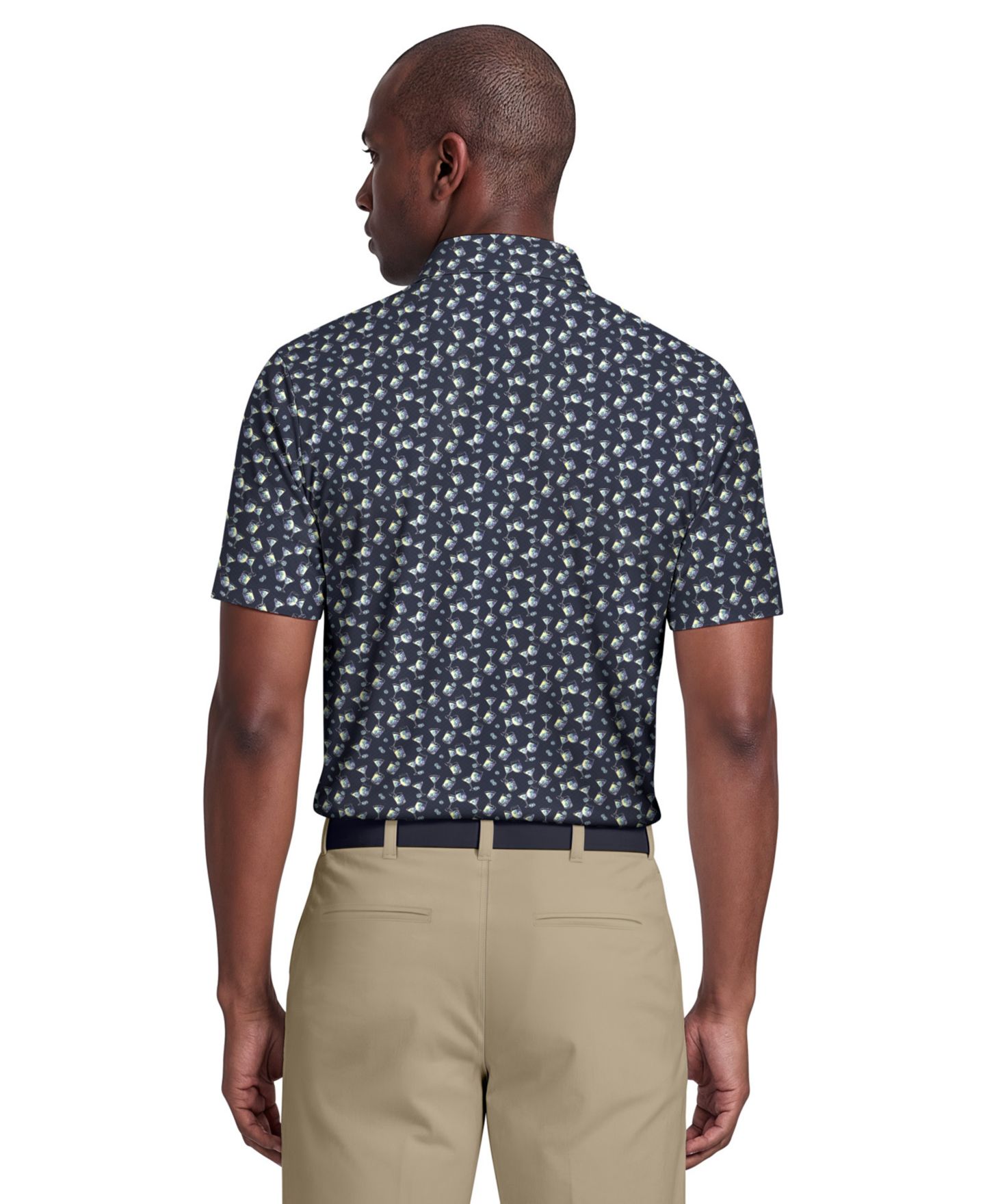 Мужское поло PGA TOUR Ombre Cocktail Print Short-Sleeve Polo Shirt, цвет: Peacoat — фото 4