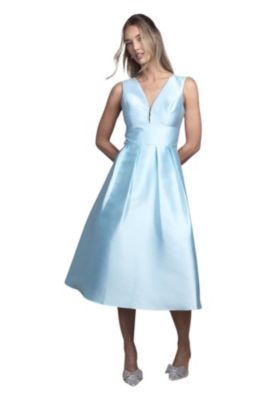 Women's Structured Twill Midi Bridesmaid Dress