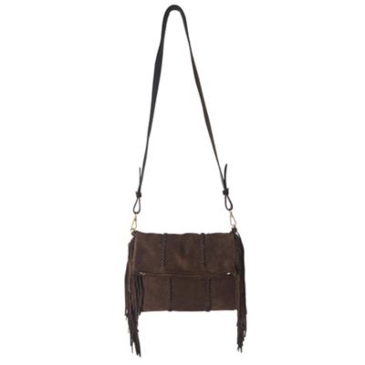 Fringe Suede Clutch and Messenger Bag