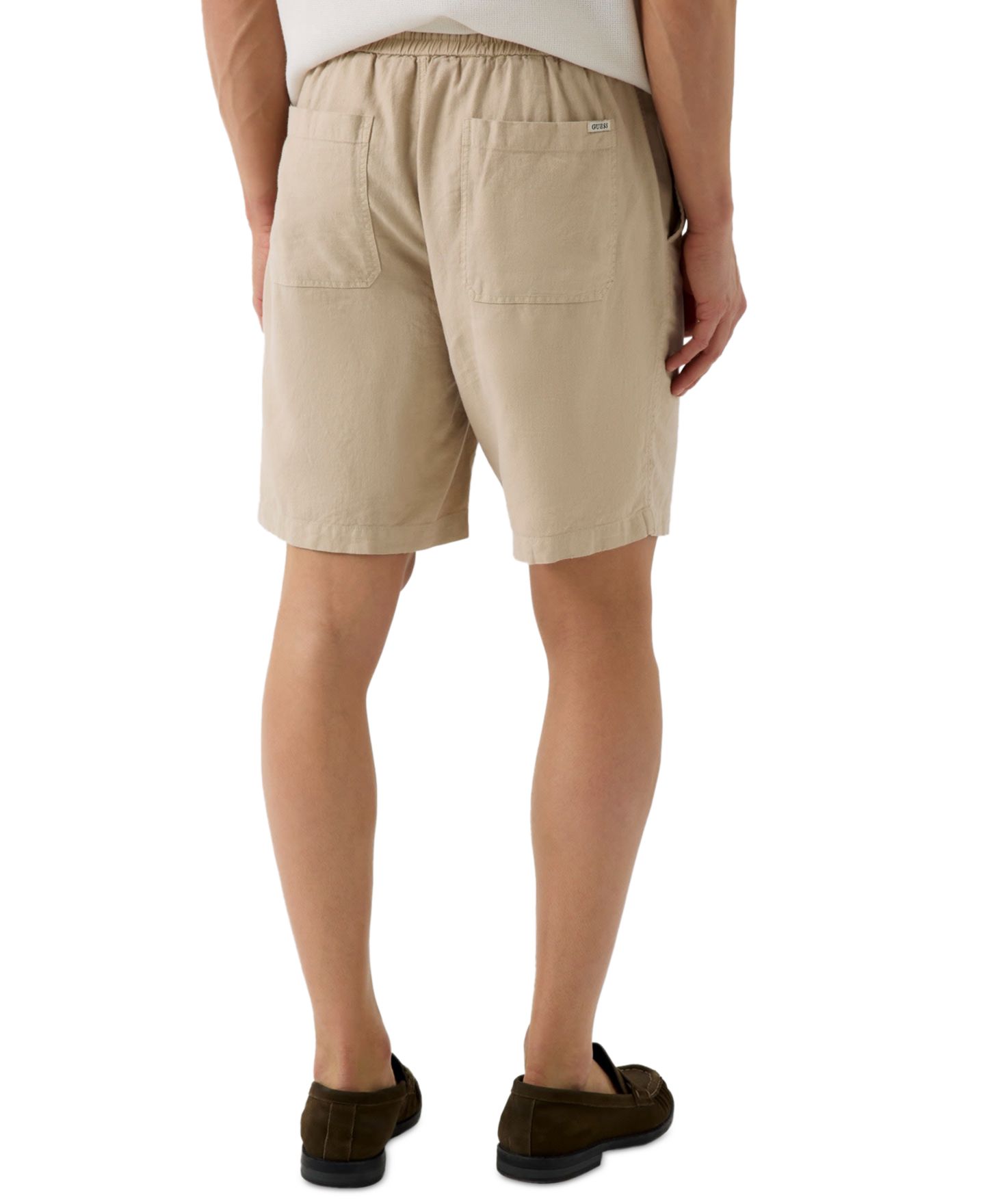 Мужские шорты GUESS Linen Coast relaxed, цвет: Бежевый разноцветный — фото 4