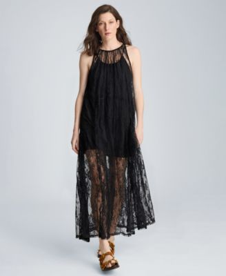 Women's Lace Halter Neck Maxi Dress