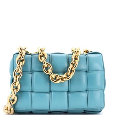 Cassette Chain Crossbody Bag Padded Maxi Intrecciato Leather