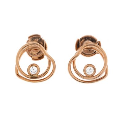 Pre-Owned HERMES Vertige Coeur Stud Earrings - 18k rose gold