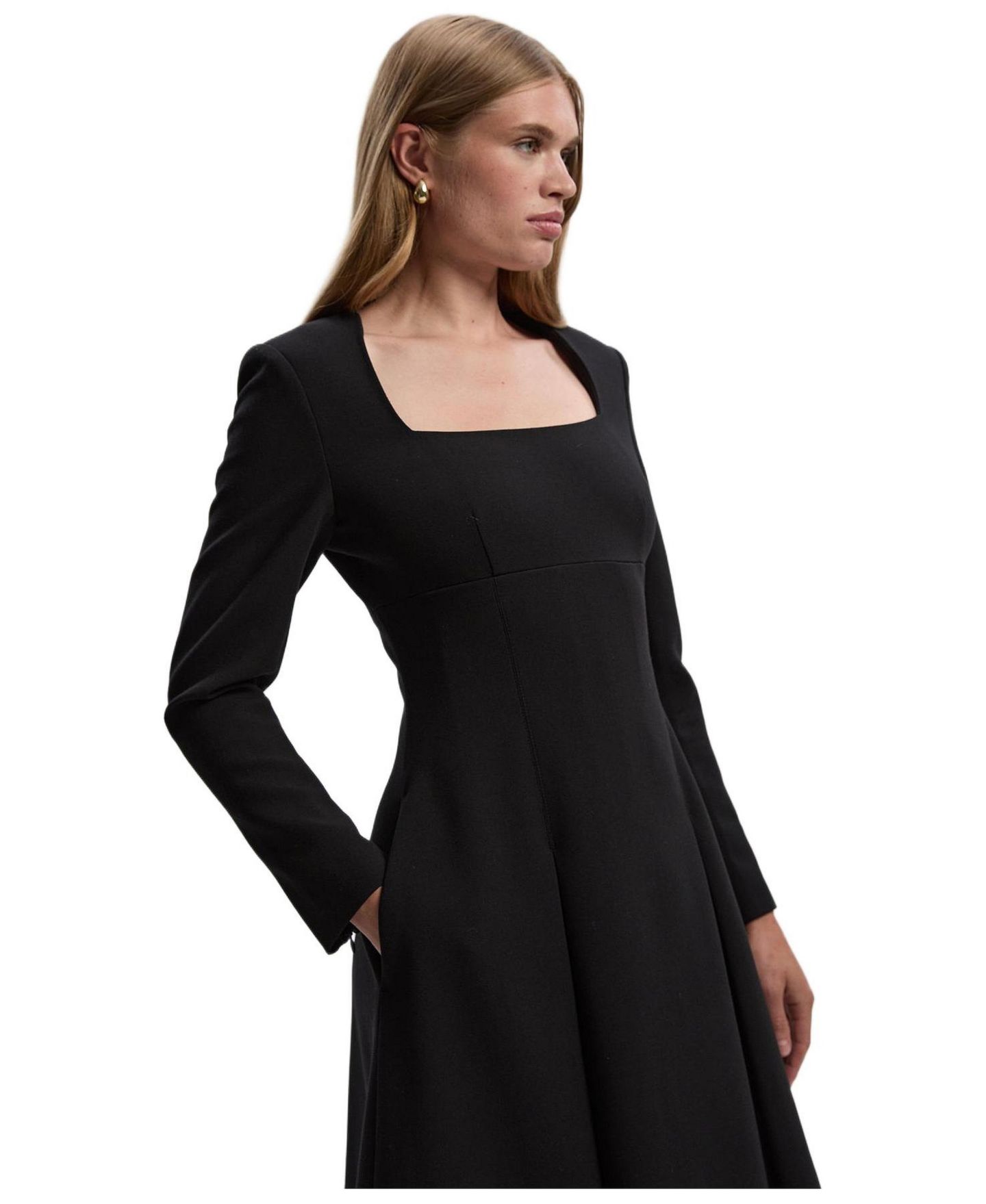 Женское платье Karen Millen Stretch Sweetheart Neck Midi, цвет: Чёрный — фото 3