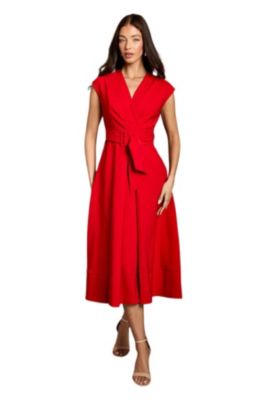 Women's Belted Crepe Dress