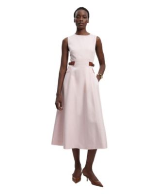 Women's Tailored Linen Full Midi Dress