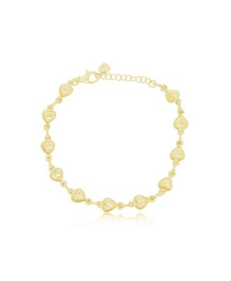 Puffy Heart Bracelet 14K Gold-Plated Sterling Silver