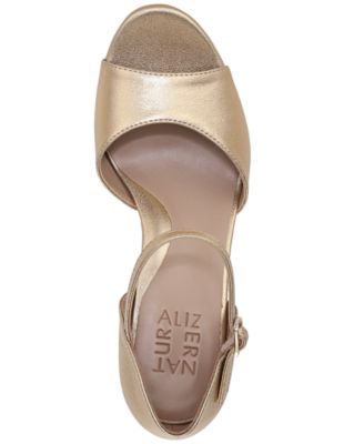 naturalizer gold dress shoes Naturalizer Gold Leather Slingback Block Heel Pointed Toe Women's Shoe Size  8