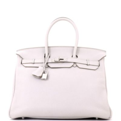 Birkin 35 Handbag Grey Togo with Palladium Hardware