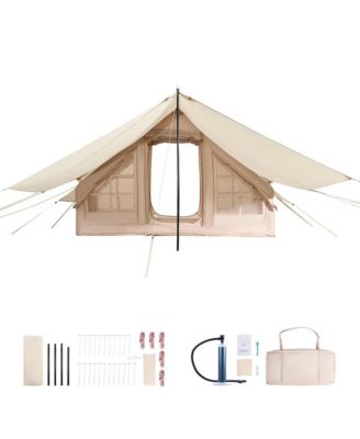 Inflatable Camping Tent 3 to 5 Person Blow Up with Stove Jack