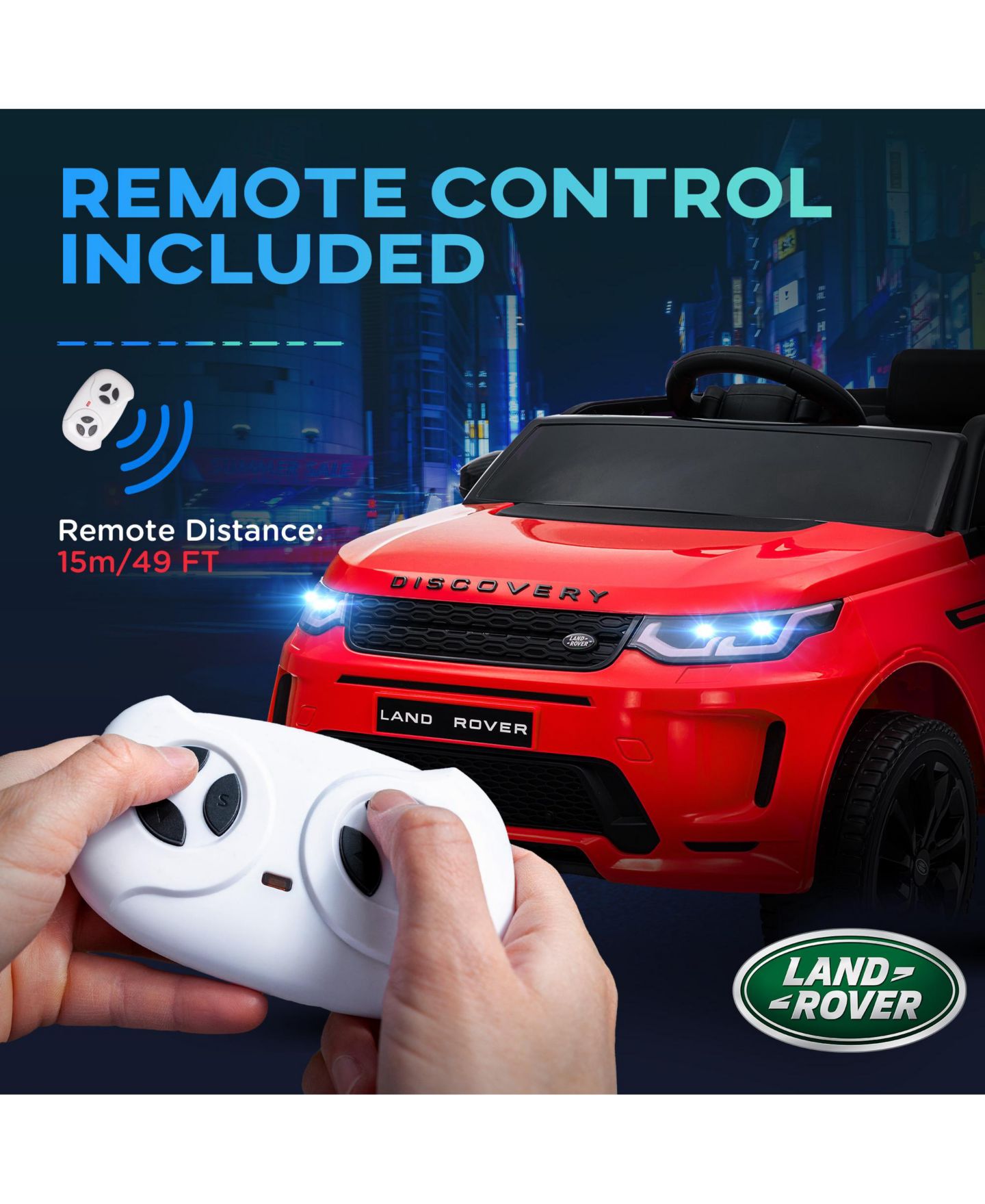 Детская игрушка Qaba Licensed 12V Discovery Sport Remote Control Ride-On Car, 55 lbs, Ages 3-7, цвет: Красный — фото 7