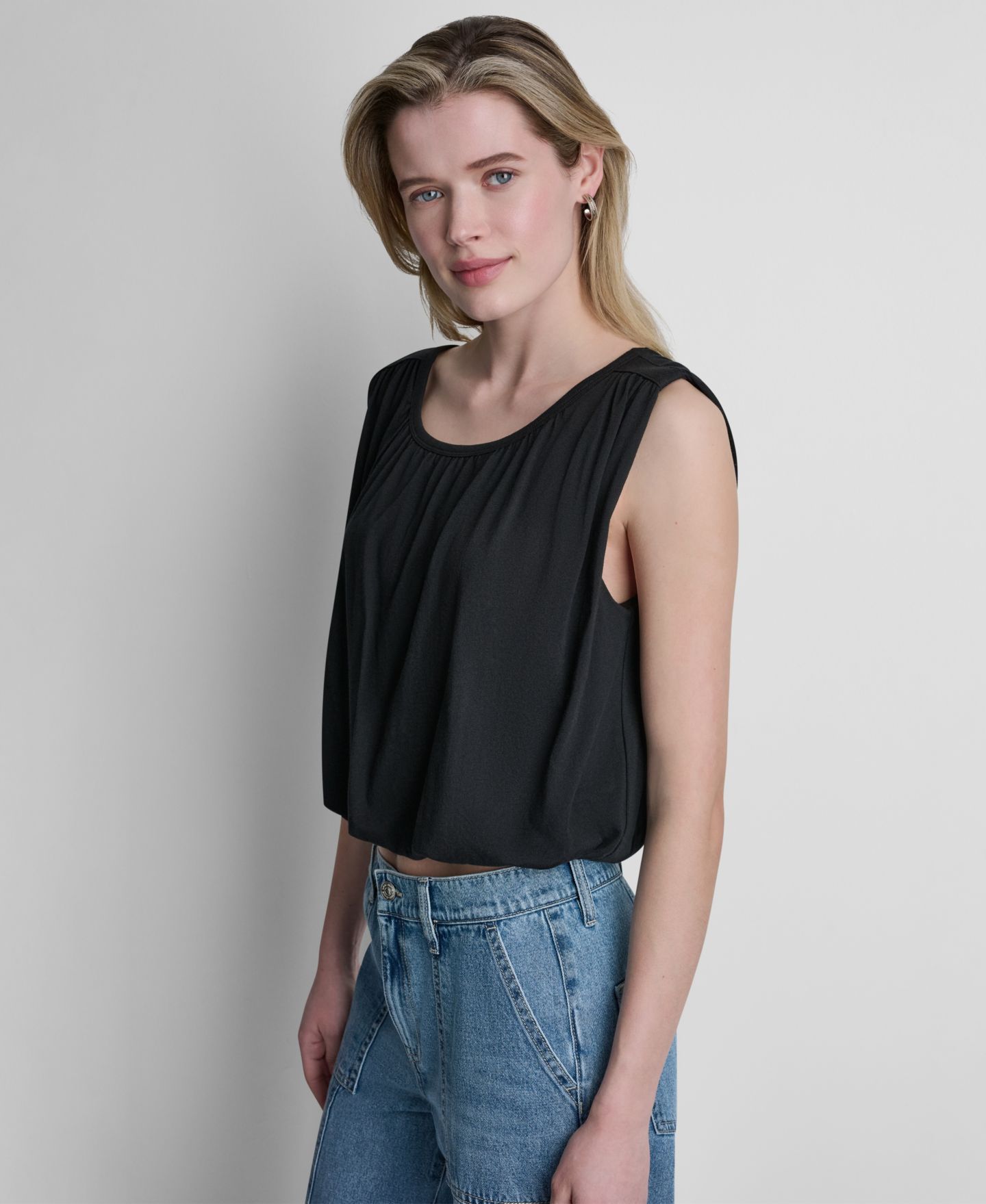 Женский топ DKNY Jeans Sleeveless Bubble, цвет: Чёрный — фото 3