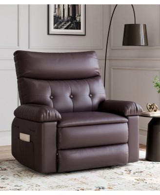 Oversized Extra Wide Recliner Chair - Faux PU Leather Large Manual Recliner for Adults