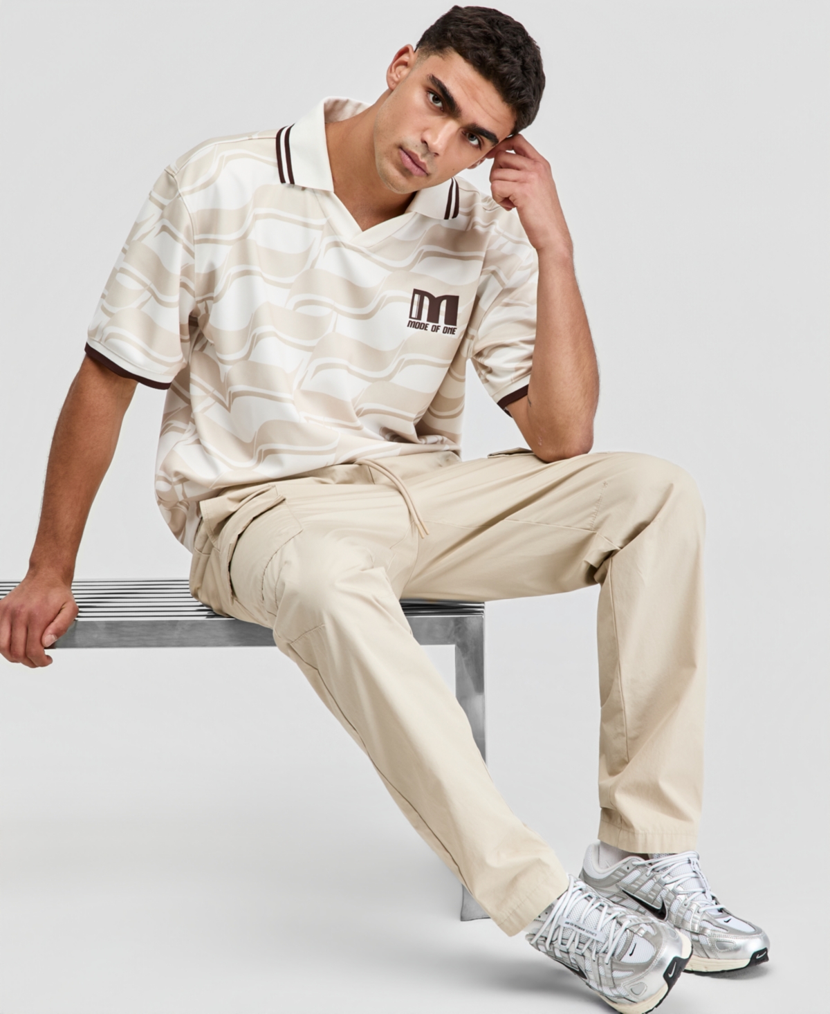 Mode of One Men's Relaxed-Fit Varsity Polo Shirt, Macy's Exclusive