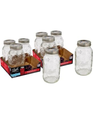 Americana Glass Mason Jars, Regular Mouth, Pint Size (16 oz), Pack of 8