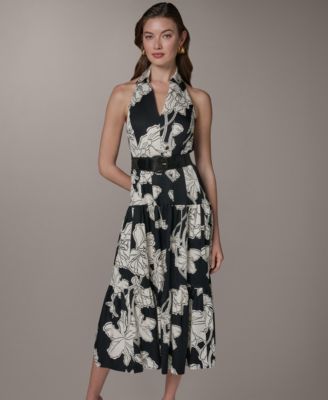 sequin 90s dress Satin Midi A Line Halter Dress