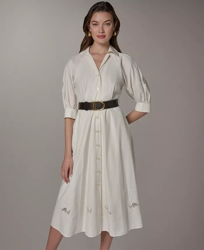 Women's Collared Belted Shirt-Dress - thumbnail 4