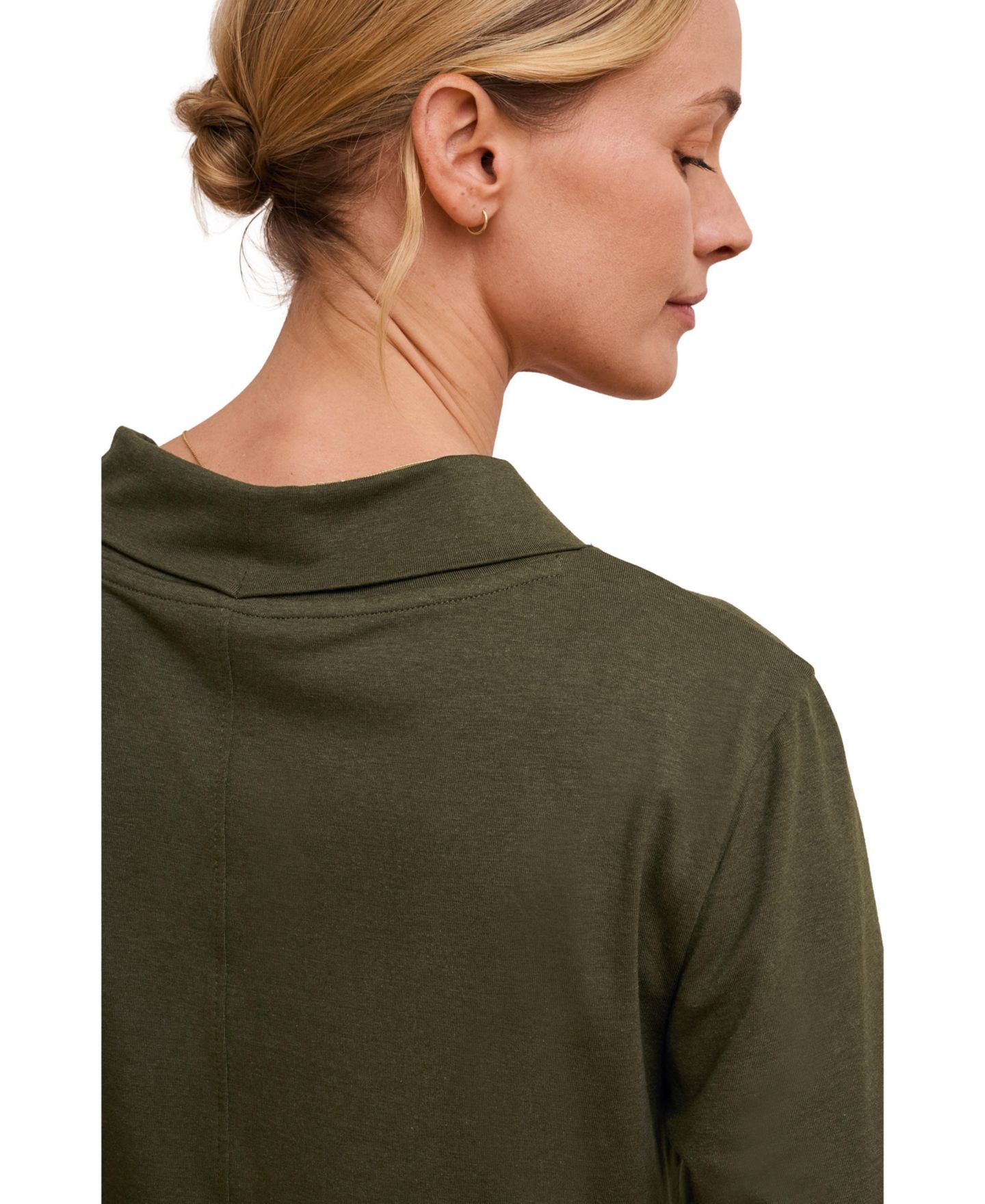 Женская футболка Celtic & Co. Relaxed V Neck, цвет: Тёмный оливковый — фото 5