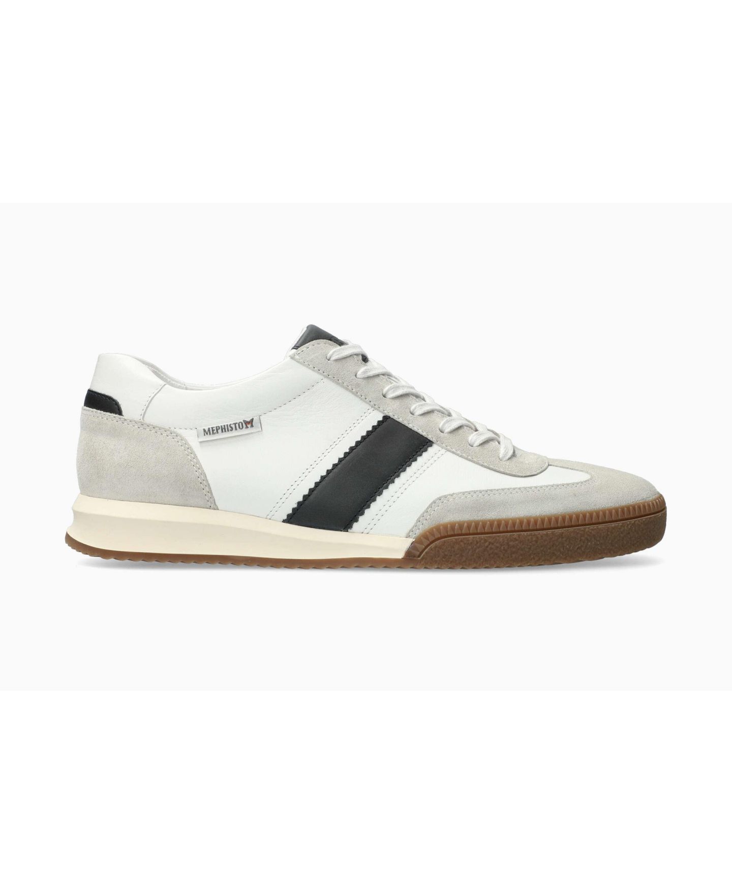 Мужские кроссовки Mephisto Elyo Stone Suede and Leather, цвет: Серо-бежевый — фото 4
