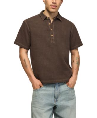 Men's Double Cloth Popover Short-Sleeve Polo Shirt