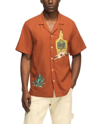 Men's Embroidered Tequila Time Short-Sleeve Shirt