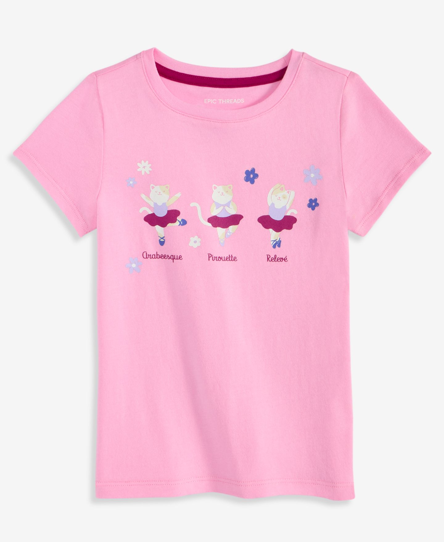 Футболка Epic Threads Cat Ballet T-Shirt для девочек-малышей, цвет: Bonbon — фото 1