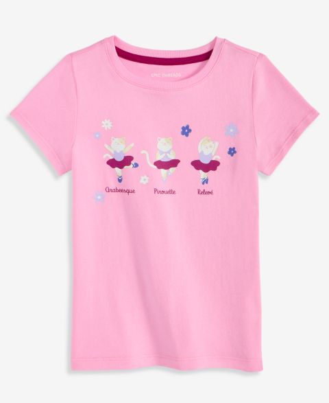 Футболка Epic Threads Cat Ballet T-Shirt для девочек-малышей, цвет: Bonbon