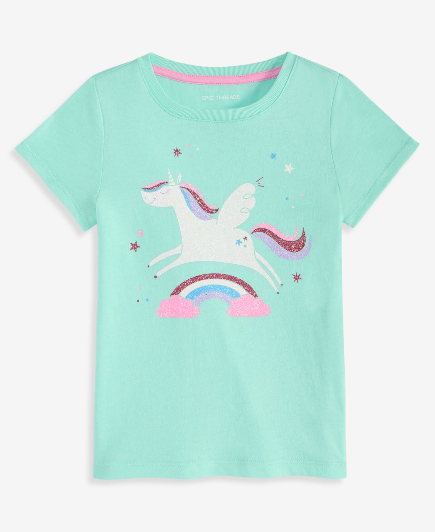 Футболка Epic Threads Unicorn T-Shirt для девочек-малышей, цвет: Зелёный — фото 1