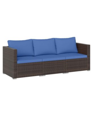 3-in-1 Outdoor Wicker Daybed with Adjustable Backrest and Storage Ottoman, 66 in Wide
