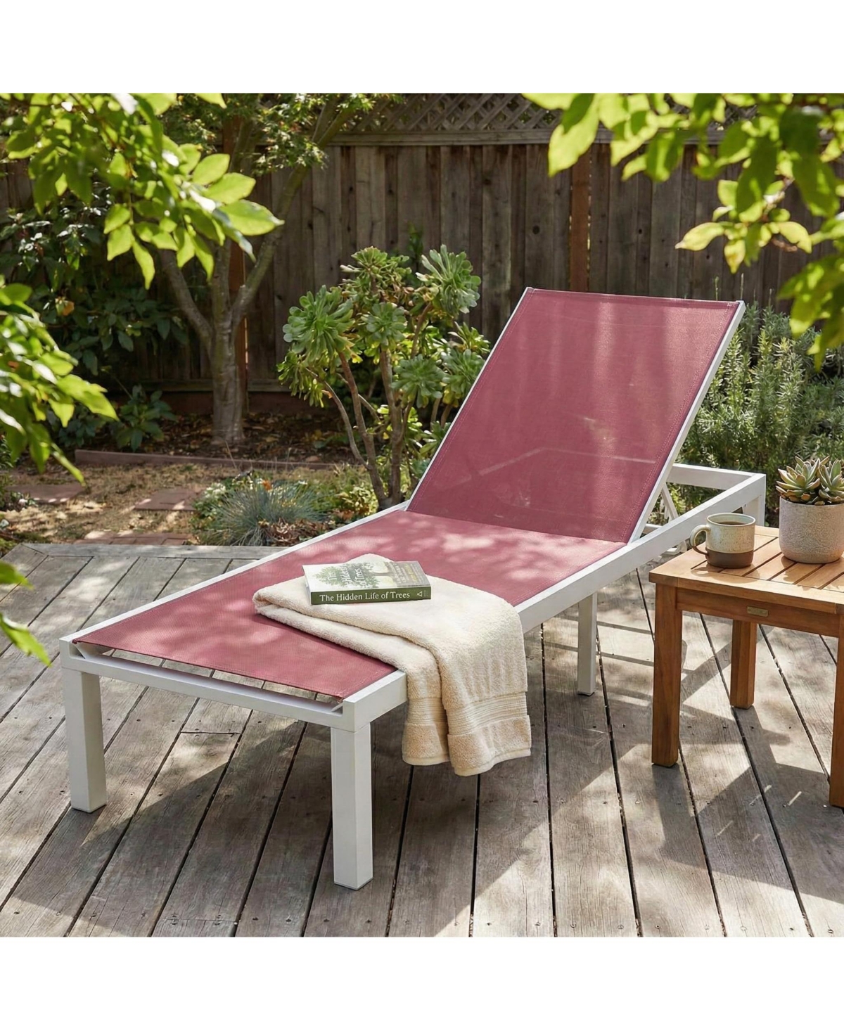 LeisureMod Marlin Patio Chaise Lounge Chair With Aluminum Frame