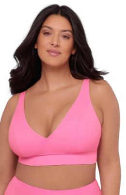 Women's Supportive Banded Plunge V-Neck Bralette Swimsuit Top