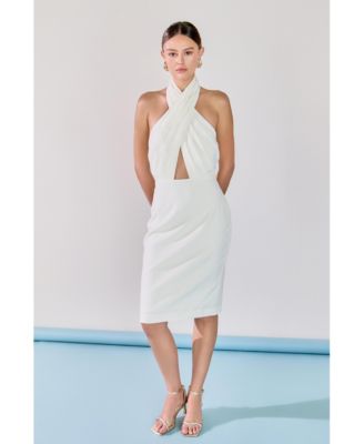 sachin and babi light blue dress 431 Lulu's Size M Beyond Classy White Satin Halter Midi Dress  Whatnot:  Shop, Sell, Connect
